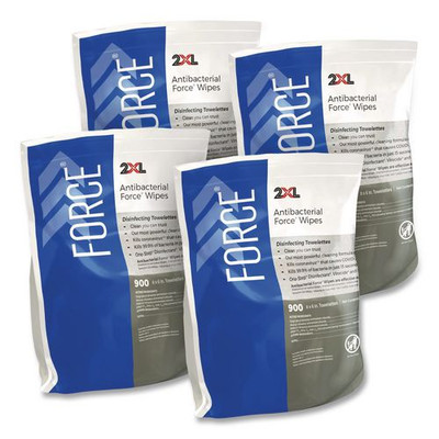 Force Disinfecting Wipes Refill, 6 X 8, Unscented, White, 900/pack, 4/carton