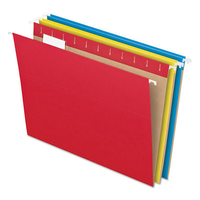 Colored Hanging Folders, Letter Size, 1/5-cut Tab, Assorted, 25/box - VISPFX81612