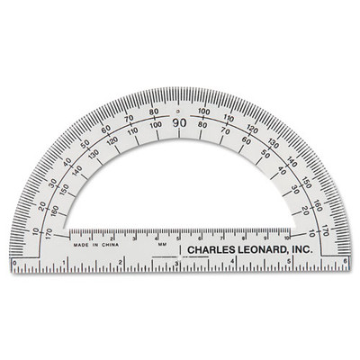 Open Center Protractor, Plastic, 6" Ruler Edge, Clear Open Center Protractor, Plastic, 6" Ruler Edge, Clear