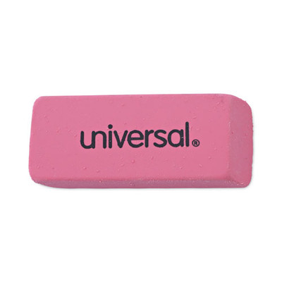 Bevel Block Erasers, For Pencil Marks, Rectangular Block, Small, Pink, 20/pack