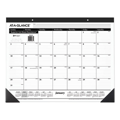 Ruled Desk Pad, 22 X 17, White Sheets, Black Binding, Black Corners, 12-month (jan To Dec): 2022 Ruled Desk Pad, 22 X 17, White Sheets, Black Binding, Black Corners, 12-month (jan To Dec): 2022