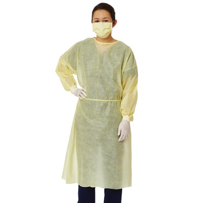AAMI Level 1 Isolation Gown, Lightweight Multi-Ply, Yellow