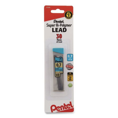 Super Hi-polymer Lead Refills, 0.7 Mm, Hb, Black, 30/tube