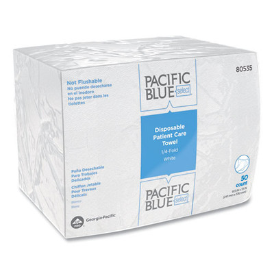 Pacific Blue Select Disposable Patient Care Washcloths, 9.5 X 13, White, 50/pack, 20 Packs/carton
