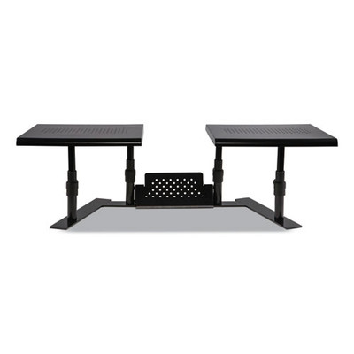 Metal Art Ergotwin Dual Monitor Stand, 25.6 To 33.1 X 12.6 X 6.2 To 8.6, Black, Supports 20 Lb/shelf Metal Art Ergotwin Dual Monitor Stand, 25.6 To 33.1 X 12.6 X 6.2 To 8.6, Black, Supports 20 Lb/shelf