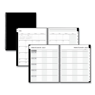 Solid Black Teacher's Weekly/monthly Lesson Planner, Two-page Spread (nine Classes), 11 X 8.5, Black Cover, 2022 To 2023
