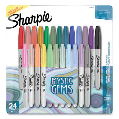 Mystic Gems Markers, Fine Bullet Tip, Assorted, 24/pack