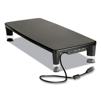 Monitor Stand Ms100b, 21.6 X 9.4 X 2.7 To 3.9, Black/clear, Supports 33 Lb Monitor Stand Ms100b, 21.6 X 9.4 X 2.7 To 3.9, Black/clear, Supports 33 Lb