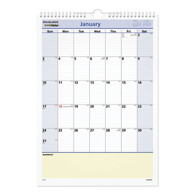 Quicknotes Wall Calendar, 12 X 17, White/blue/yellow Sheets, 12-month (jan To Dec): 2022 Quicknotes Wall Calendar, 12 X 17, White/blue/yellow Sheets, 12-month (jan To Dec): 2022