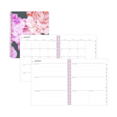 Joselyn Weekly/monthly Planner, Joselyn Floral Artwork, 11 X 8.5, Pink/peach/black Cover, 12-month (jan To Dec): 2022