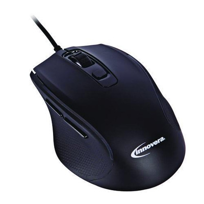 Full-size Wired Optical Mouse, Usb 2.0, Right Hand Use, Black