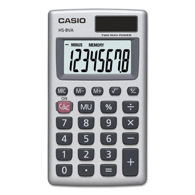 Hs-8va Handheld Calculator, 8-digit Lcd, Silver Hs-8va Handheld Calculator, 8-digit Lcd, Silver