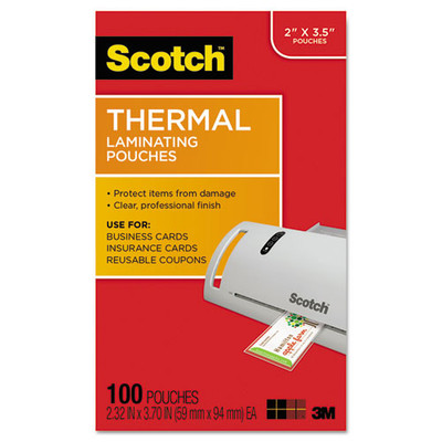 Laminating Pouches, 5 Mil, 3.75" X 2.38", Gloss Clear, 100/pack Laminating Pouches, 5 Mil, 3.75" X 2.38", Gloss Clear, 100/pack