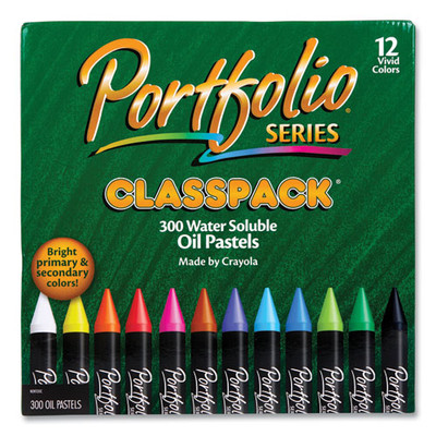 Portfolio Series Oil Pastels, 12 Assorted Colors, 300/carton Portfolio Series Oil Pastels, 12 Assorted Colors, 300/carton