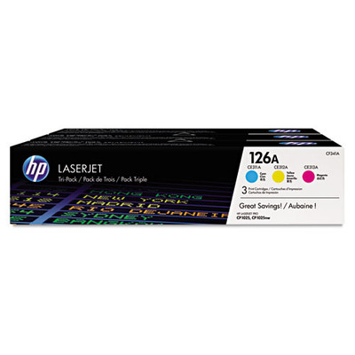 Hp 126a, (cf341a) 3-pack Cyan/magenta/yellow Original Laserjet Toner Cartridges