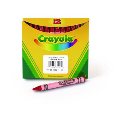 Bulk Crayons, Red, 12/box