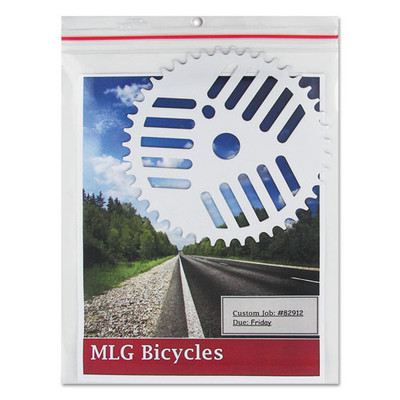 Industrial Zipper Seal Shop Ticket Holders, Vinyl, Clear, 55", 9 X 12, 15/box