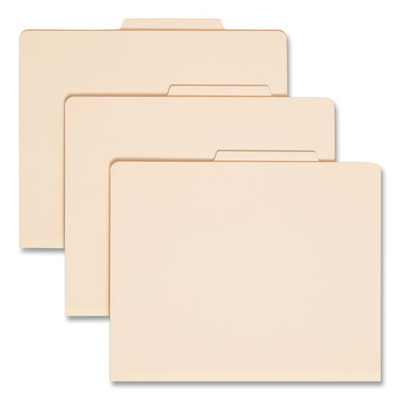 Manila Four- And Six-section Top Tab Classification Folders, 1 Divider, Letter Size, Manila, 10/box