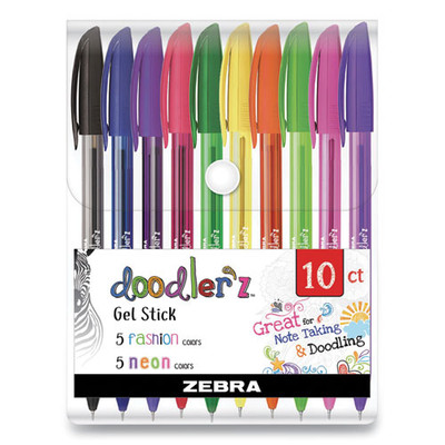 Doodler'z Gel Pen, Stick, Bold 1 Mm, Assorted Fashion/neon Ink And Barrel Colors, 10/pack Doodler'z Gel Pen, Stick, Bold 1 Mm, Assorted Fashion/neon Ink And Barrel Colors, 10/pack