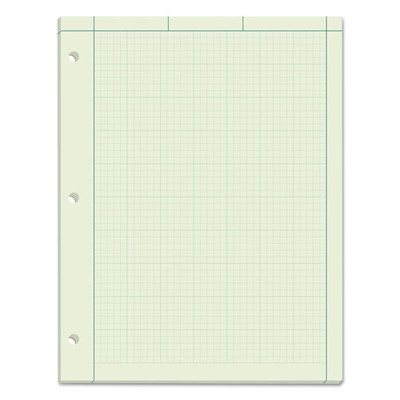 Engineering Computation Pads, Cross-section Quadrille Rule (5 Sq/in, 1 Sq/in), Green Cover, 100 Green-tint 8.5 X 11 Sheets
