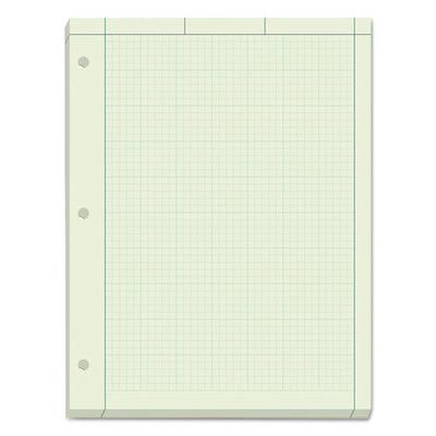Engineering Computation Pads, Cross-section Quadrille Rule (5 Sq/in, 1 Sq/in), Green Cover, 200 Green-tint 8.5 X 11 Sheets