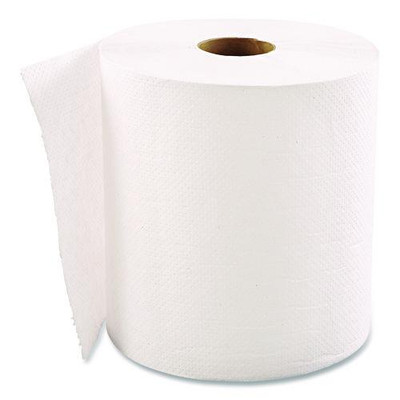 Hardwound Roll Towels, 1-ply, 8" X 600 Ft, White, 12 Rolls/carton