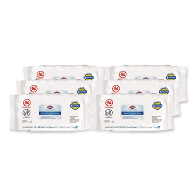 Bleach Germicidal Wipes, 6.75 X 9, Unscented, 100 Wipes/flat Pack, 6 Packs/carton