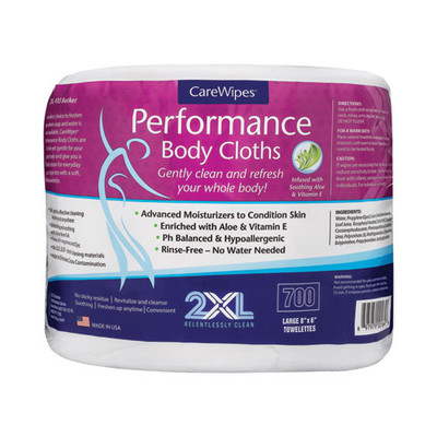 Performance Body Cloths, 6 X 8, Unscented, 700/pack, 2 Packs/carton Performance Body Cloths, 6 X 8, Unscented, 700/pack, 2 Packs/carton
