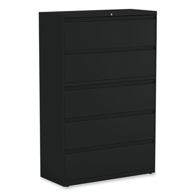 Lateral File, 5 Legal/letter/a4/a5-size File Drawers, Black, 42" X 18" X 64.25"