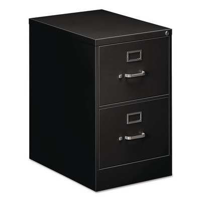 Two-drawer Economy Vertical File, 2 Legal-size File Drawers, Black, 18.25" X 25" X 29"