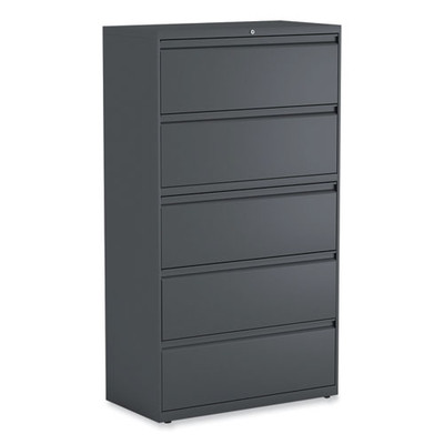 Lateral File, 5 Legal/letter/a4/a5-size File Drawers, Charcoal, 36" X 18" X 64.25"