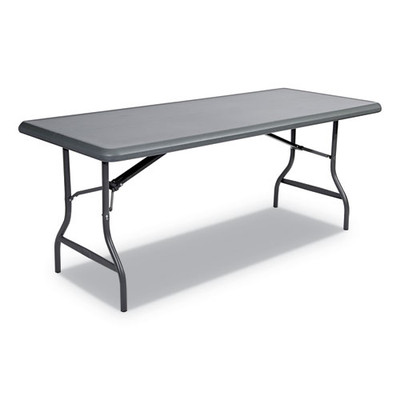 Indestructable Industrial Folding Table, Rectangular Top, 1,200 Lb Capacity, 72 X 30 X 29, Charcoal