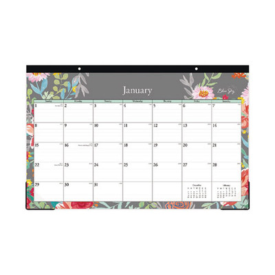 Sophie Desk Pad, Sophie Floral Artwork,17 X 11, Multicolor Sheets,black Binding, Clear Corners,12-month (jan-dec): 2023