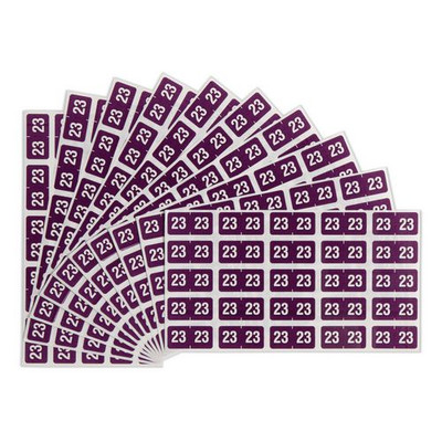 Yearly End Tab File Folder Labels, 23, 0.5 X 1, Purple, 25/sheet, 10 Sheets/pack