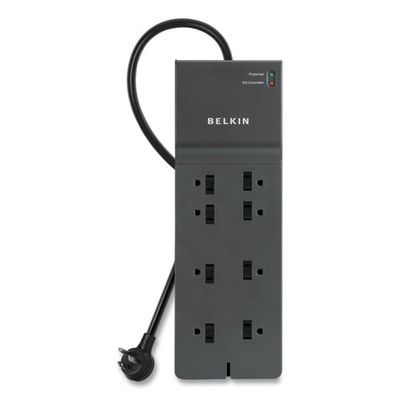 Home/office Surge Protector, 8 Outlets, 8 Ft Cord, 2500 Joules, Black Home/office Surge Protector, 8 Outlets, 8 Ft Cord, 2500 Joules, Black