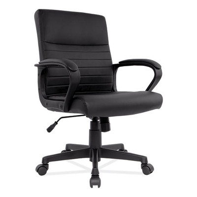 Alera Breich Series Manager Chair, Supports Up To 275 Lbs, 16.73" To 20.39" Seat Height, Black Seat/back, Black Base