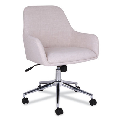 Workspace By Alera Mid-century Task Chair, Supports Up To 275 Lb, 18.9" To 22.24" Seat Height, Cream Seat, Cream Back