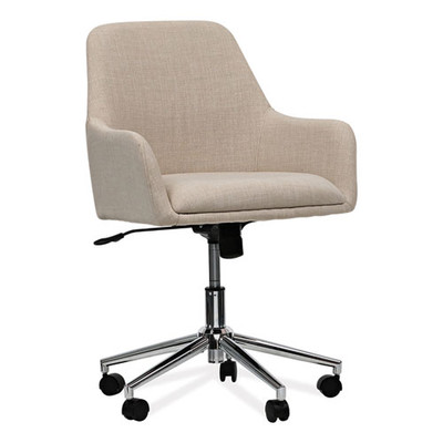Workspace By Alera Mid-century Task Chair, Supports Up To 275 Lb, 18.9" To 22.24" Seat Height, Cream Seat, Cream Back