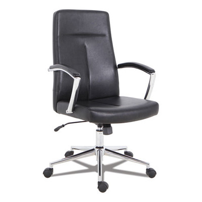Workspace By Alera Leather Task Chair, Supports Up To 275 Lb, 18.19" To 21.93" Seat Height, Black Seat, Black Back Workspace By Alera Leather Task Chair, Supports Up To 275 Lb, 18.19" To 21.93" Seat Height, Black Seat, Black Back