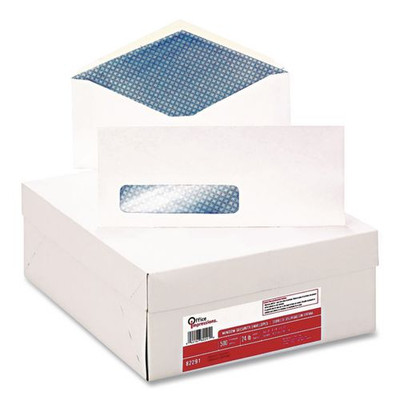 #10 Trade Size Security Tint Envelope, Commercial Flap, Gummed Closure, 4.13 X 9.5, White, 500/box