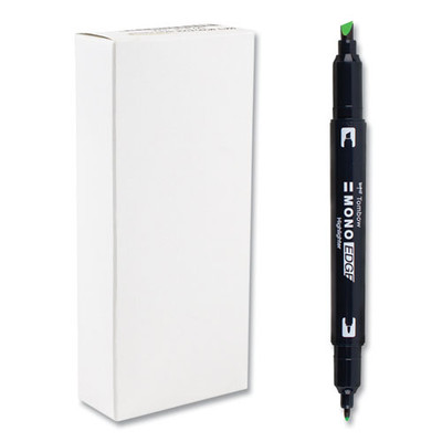 Highlighters, Yellow Green Ink, Bullet/chisel Tip, Yellow Green Barrel, 10/box