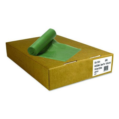 Eco Blend Max Can Liners, 40 To 45 Gal, 0.8 Mil, 40" X 46", Green, 25 Bags/roll, 6 Rolls/carton