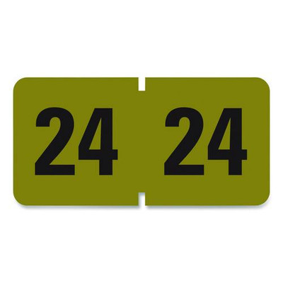 Yearly End Tab File Folder Labels, 2024, Gold, 500/roll