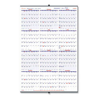 Yearly Wall Calendar, 24 X 36, White/blue Sheets, 12-month (jan To Dec): 2024 Yearly Wall Calendar, 24 X 36, White/blue Sheets, 12-month (jan To Dec): 2024