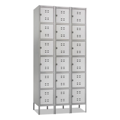 Three-column Box Locker, 36w X 18d X 78h, Two-tone Gray Three-column Box Locker, 36w X 18d X 78h, Two-tone Gray