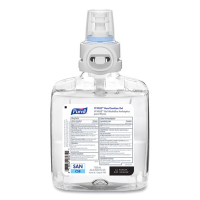 Vf Plus Hand Sanitizer Gel, 1,200 Ml Refill Bottle, Fragrance-free, For Cs8 Dispensers, 2/carton Vf Plus Hand Sanitizer Gel, 1,200 Ml Refill Bottle, Fragrance-free, For Cs8 Dispensers, 2/carton