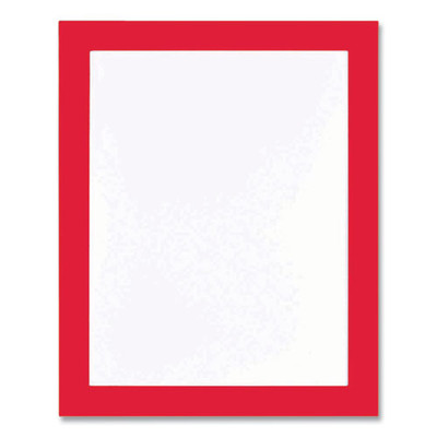 Self Adhesive Sign Holders, 11 X 17 Insert, Clear With Red Border, 2/pack