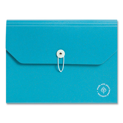 U Eco 13-pocket Expandable File, 9.75" Expansion, 13 Sections; Button/elastic Closure, 1/12-cut Tabs, Letter Size, Ocean U Eco 13-pocket Expandable File, 9.75" Expansion, 13 Sections; Button/elastic Closure, 1/12-cut Tabs, Letter Size, Ocean