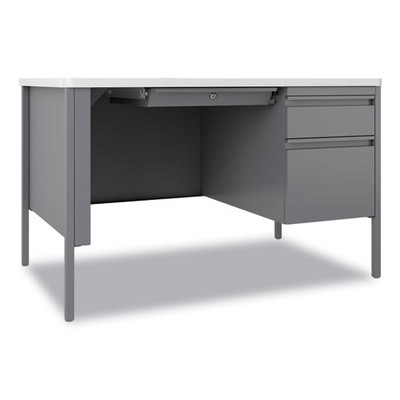 Teachers Pedestal Desks, One Right-hand Pedestal: Box/file Drawers, 48" X 30" X 29.5", White/platinum