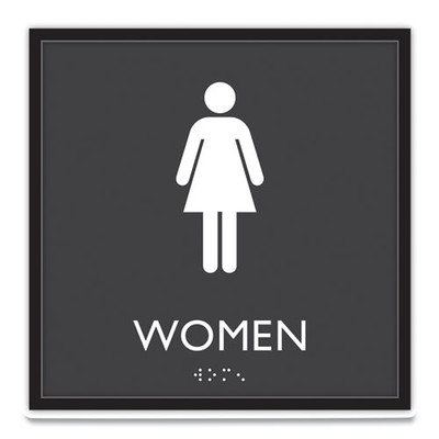 Ada Sign, Women, Plastic, 8 X 8, Clear/white